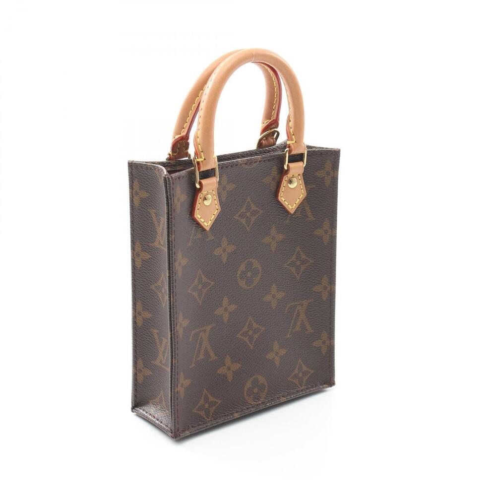 Louis Vuitton handbag Monogram canvas Plat Sac leather brown